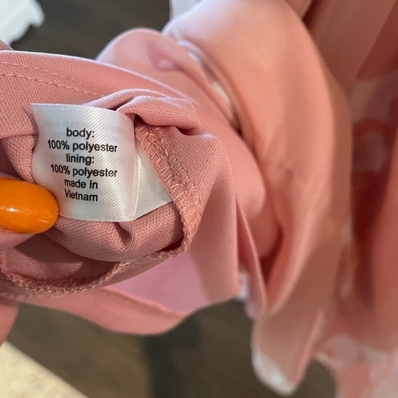 Lane Bryant Pale Pink Floral Tie Dress Sz 16 - Picture 5 of 5